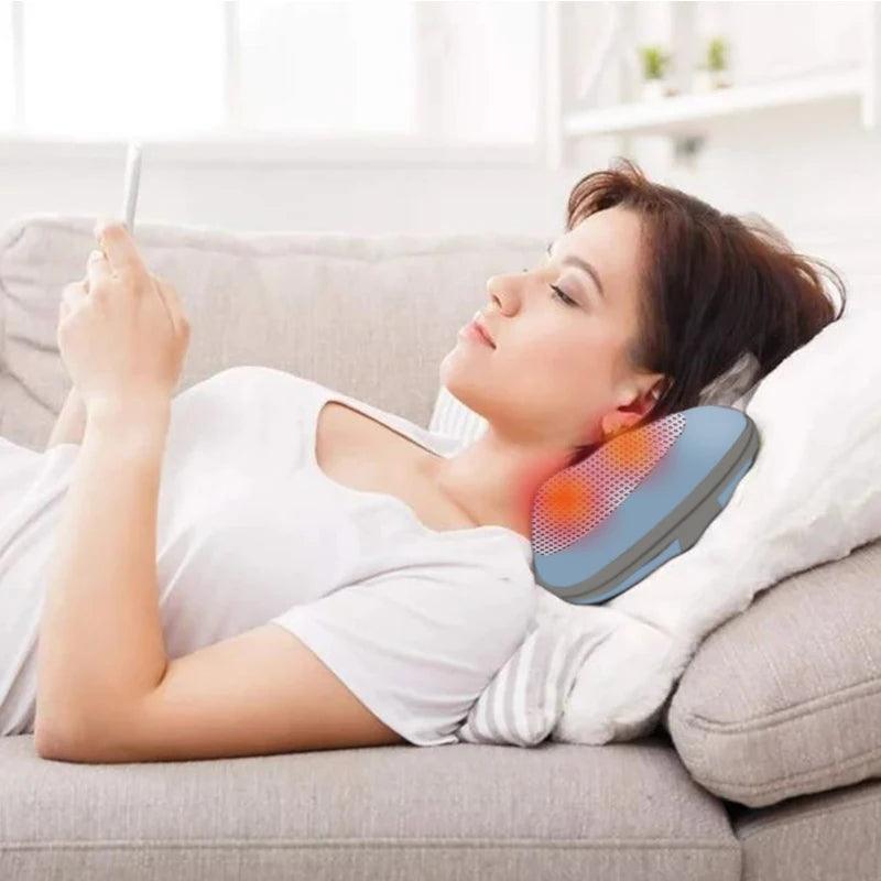 Heated Neck & Back Massager Pillow